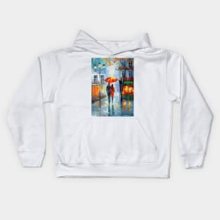 Romantic walk around the city Kids Hoodie